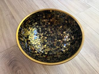 Mosaic bowl-glass/brass