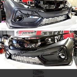 16-21 Honda Civic Si Style Front Bumper New style Fog Caps Plus Upper TR Grill