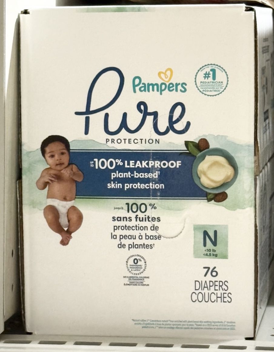 Pampers Pure Protection Diapers Super Pack - Size 0 - 76ct