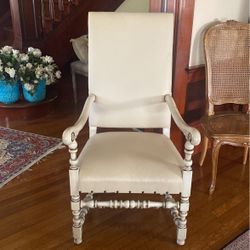 Beautiful Old Wooden Chair With Great Leather In An Excellent Condition 