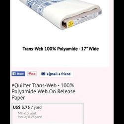 Arts & Craft Supplies Trans-web 100%  polyamide web on release paper style # 4000-7