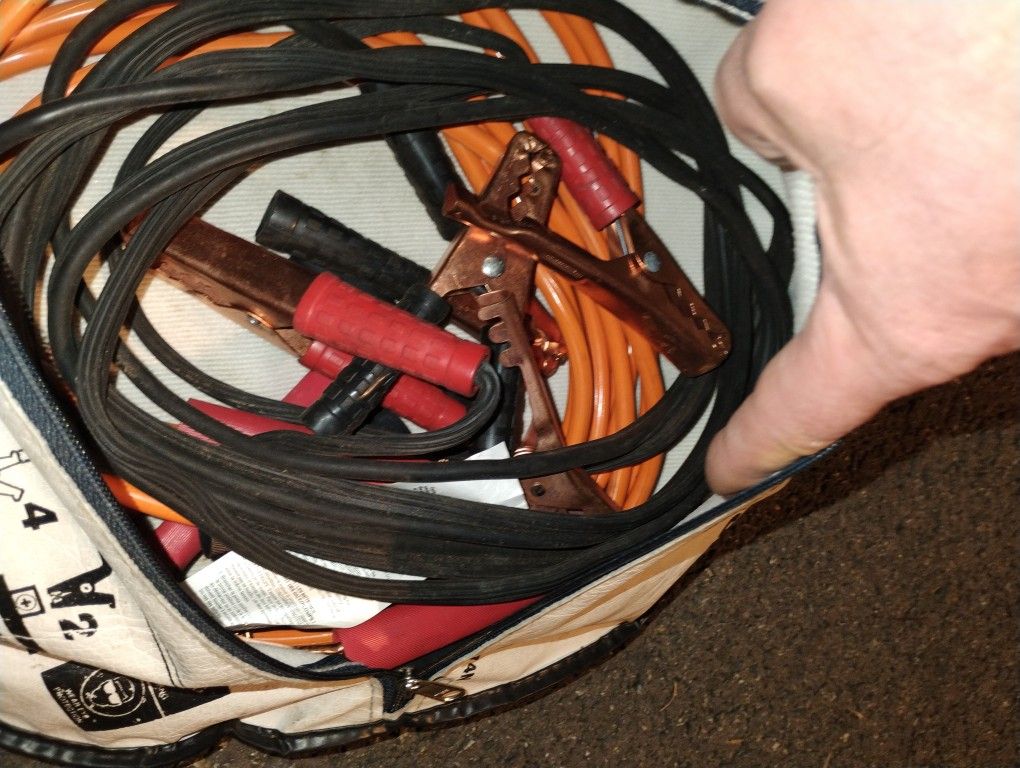 Bag With Two Sets Of Jumper Cables Napa Jump Start Car Truck SUV