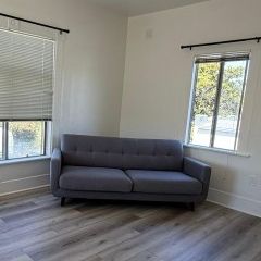 Neutral Grey Wide Loveseat Couch