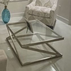 Coffee table & end table (glass) Set of 2