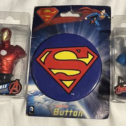 IRON MAN, CAPTAIN AMERICA AND SUPERMAN  BUTTON