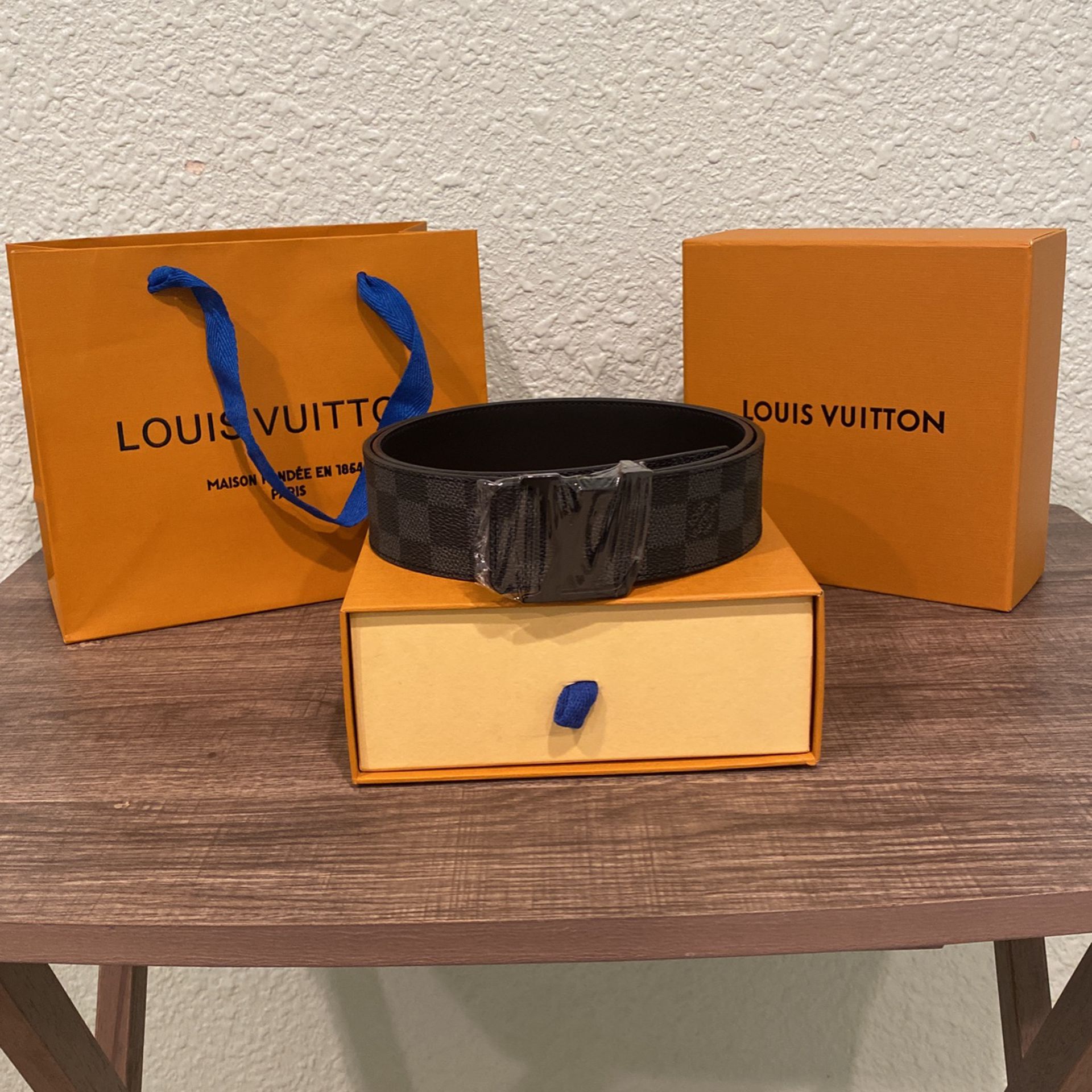 Louis Vuitton LV Silver Buckle Reversible Belt 