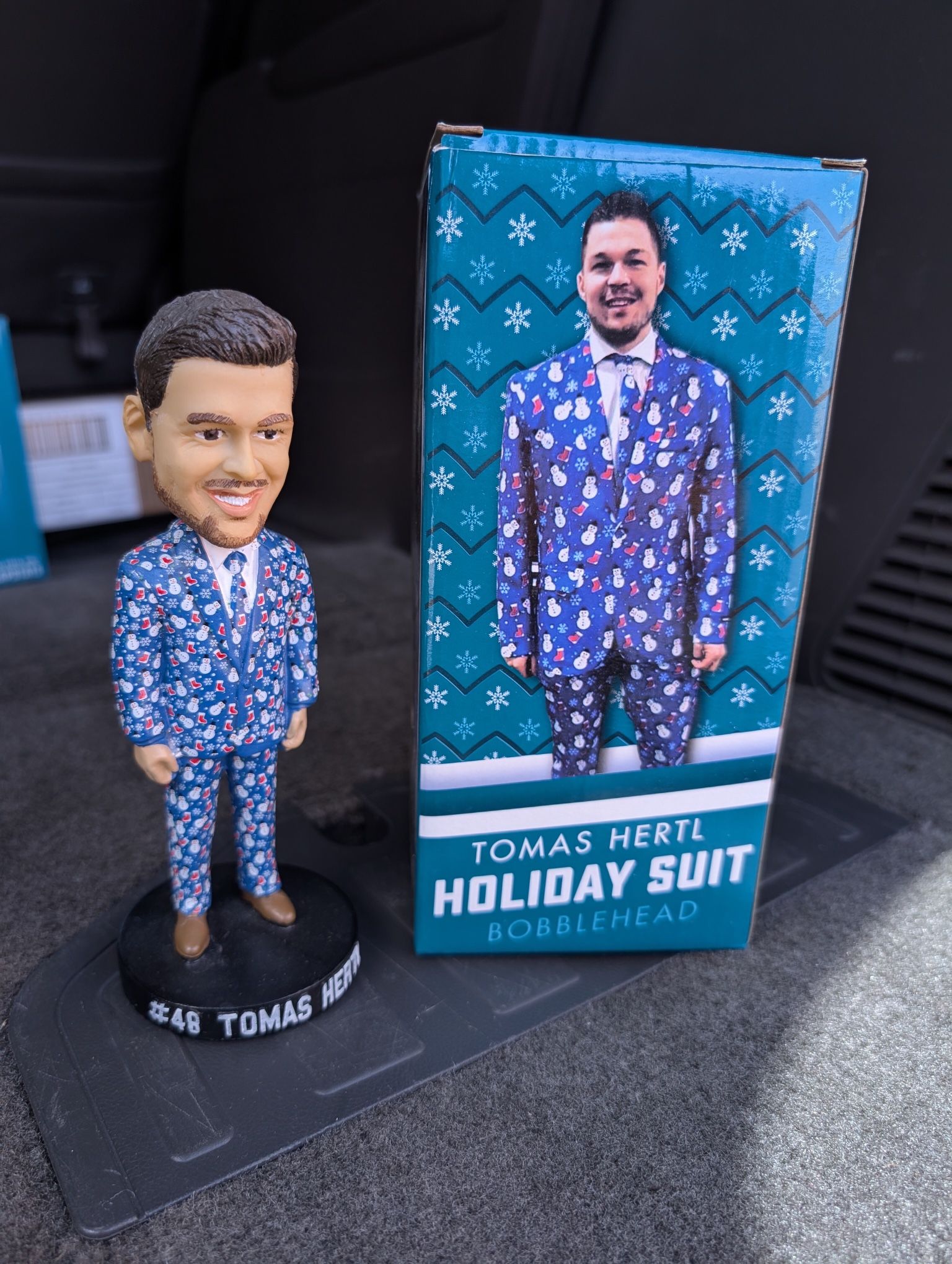 San Jose Sharks Tomas Hertl Holiday Suit Bobblehead
