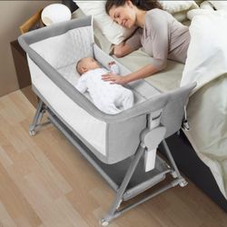 Cowiewie Bassinet Bedside Sleeper ZK007 – Adjustable Baby Crib & Caddy