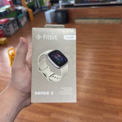 Fitbit Sense 2 Advanced Health and Fitness Smartwatch - Lunar White/Platinum Aluminum Brand New 