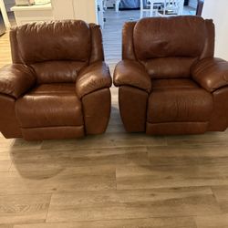 2 Leather Rocker Recliners