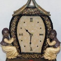 Vintage  Sandton Designs Mantle Clock with Palms