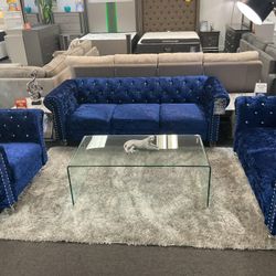 Trendy Blue Sofa& Loveseat Set (Brand New Furniture) 40% OFF