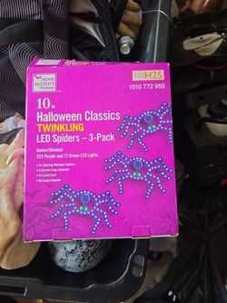 🕷️ Home Depot Halloween Classics Twinkling LED Spiders – 3 Pack