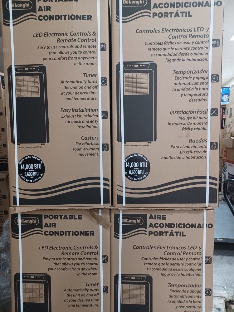 14000btu Portable Ac By Delonghi With UV C Kills - Main Image