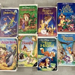 Vintage Disney Black Diamond VHS Collection – 12 Movies – Classic Animated Lot