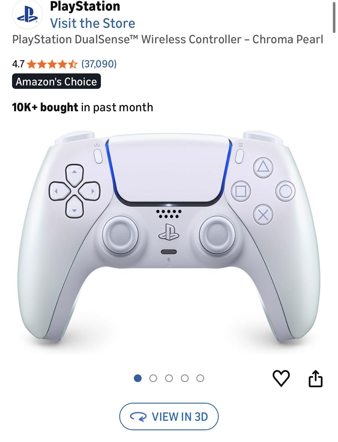 Chroma Pearl Brand New PS5 Controller