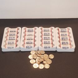 Uncirculated Original Mint Rolls Presidential Gold Dollar Coins