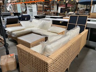 Assembled New 8 Pcs Outdoor Rattan Wicker Patio Furniture w/ Storage Box Container