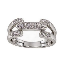 14k White Gold Pavé Diamond Band Ring