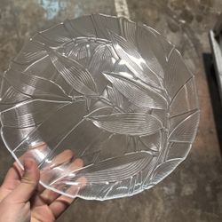 5 decorative glass charger / presentation plates 