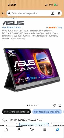 Asus ROG Ally X, Portable Monitor Asus 16 Inch