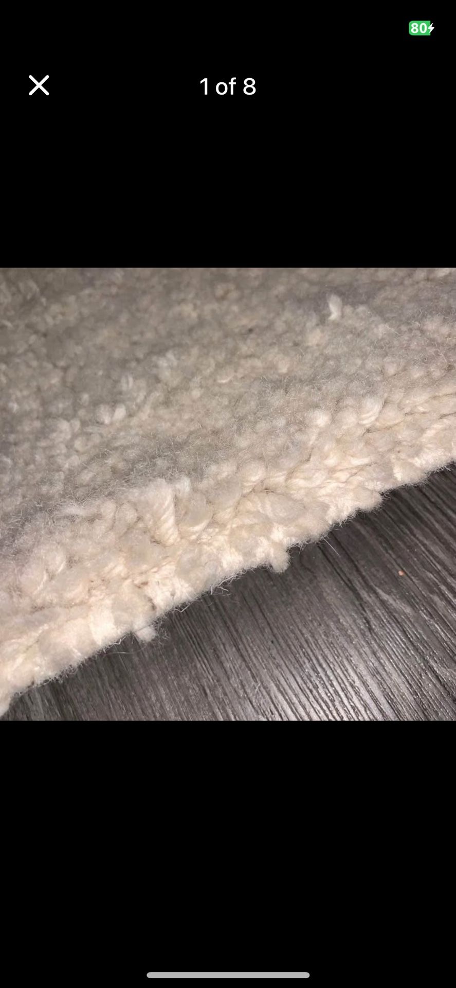 Pottery Barn Hand Made 100% Wool Ivory Dalton Area Rug 5’ X 8’ Plush