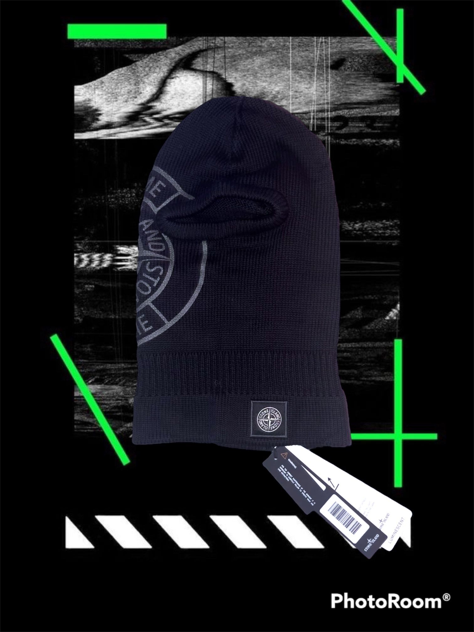 Supreme x Stone Island Glow Knit Balaclava (Black)