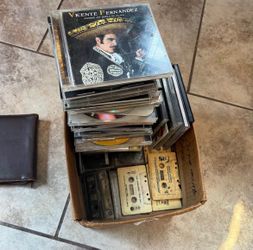 Vintage CD and cassette lot of 70 Spanish and English mix (untested)