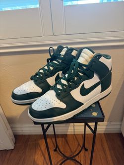 Nike Dunk High White Green Sneakers - Size 10 Men
