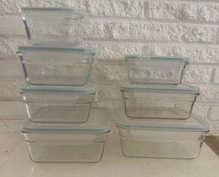 Glasslock Oven and Microwave Safe Glass Food Storage Containers 14 pieces  Set