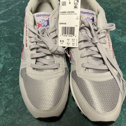 Reebok Classic Leather Sz 9.5 'Pure Grey Team Purple' NWT Men's Shoes GY4116