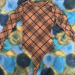 Crisscross Brown And Black Bodysuit