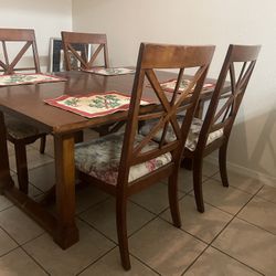 Wooden Dining Table W/ Four Chairs