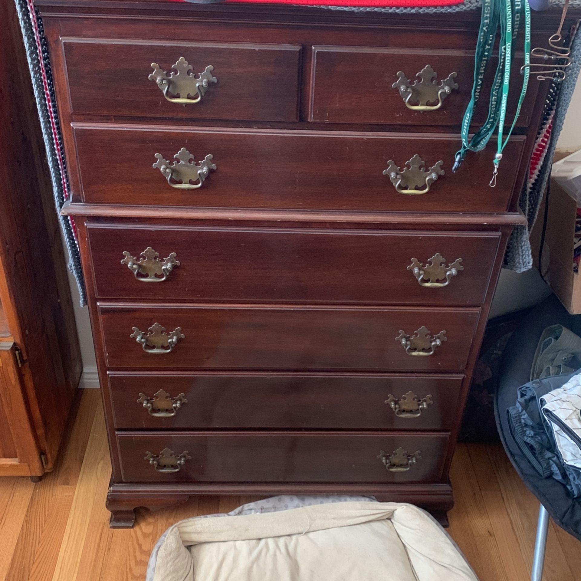 Vintage Solid Mahogany Chest Of Drawers 