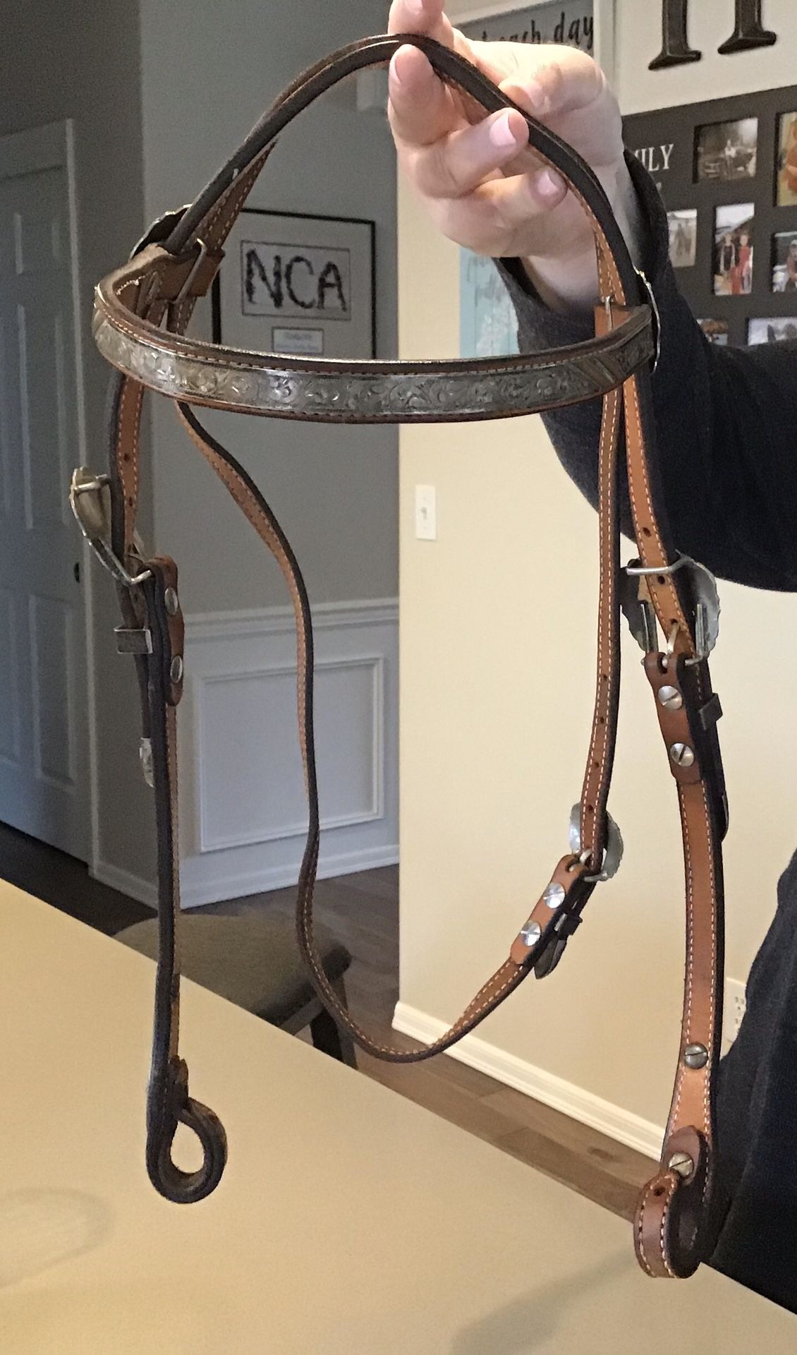 Show bridle. Sterling silver.