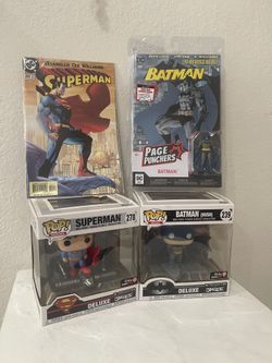 Funko POP Superman & Batman JIM LEE COMBO with Comics 