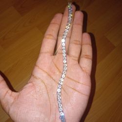 VVs Iced Out Diamond Tennis Link Bracelet 