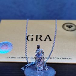 16-18" Adjustable Silver Chain With Moissanite Pendant