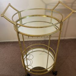 Gold Medium Size Liquor Cart