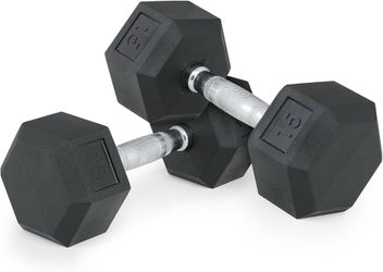 MADOG Hex-Dumbbells, Rubber Coated Cast Iron Dumbbell Set, Hand Weights With Anti-Slip Grip, 5-25 LBS
❗️❗️