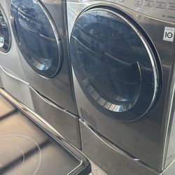 Lg Washer And Dryer Front Load Set Large Capacity With Pedestal