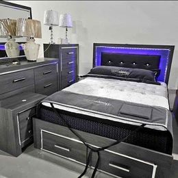 Grey storage 5pcs bedroom set with free delivery