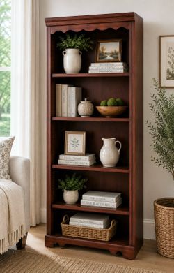 Broyhill Tall Cherry Wood Traditional Bookcase