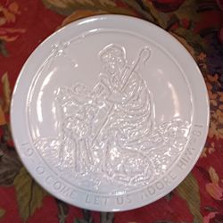 ❤️ FRANKOMA Pottery, Vintage Christmas Collector Plate, 1981 "O COME LET US ADORE HIM" ❤️ 8.5"