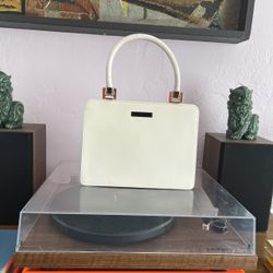 Gucci White Patent Leather Top Handle Purse and Matching Wallet