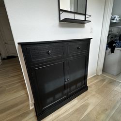 Black thin storage cabinent