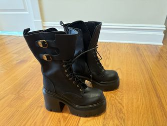 Punk Lolita Chunky Platform Leather Booties