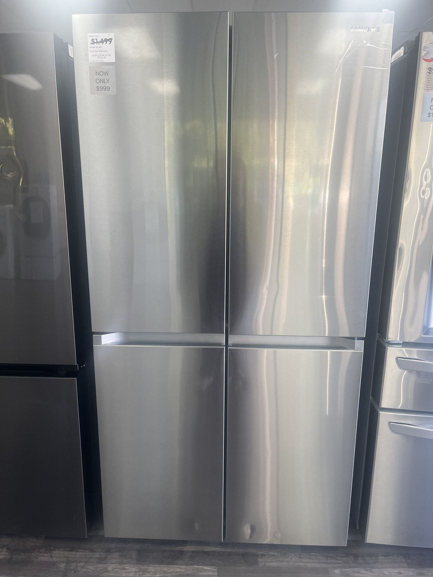 Limited Time ! $999 Samsung Side By Side French Door Refrigerator With Beverage Center Was$3299