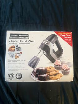 New Hamilton Beach Professional 7 Speed Hand Mixer 62663 - NIB Electric Kitchen Mixer with Easy Clean Beaters, Wire Beaters & Whisk