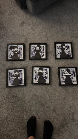 Set of 6 Framed Anime Art Prints. Wednesday Adam's dance scene